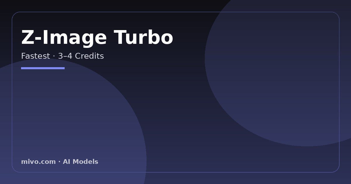 Z-Image Turbo AI image generation on Mivo