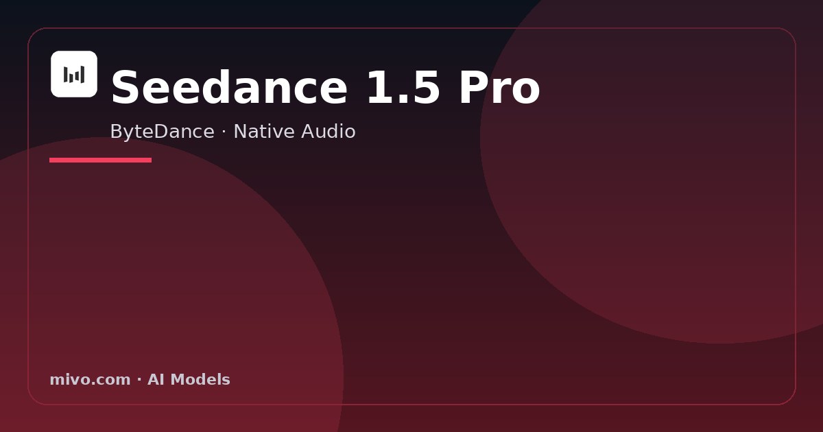 Seedance 1.5 Pro video generation on Mivo